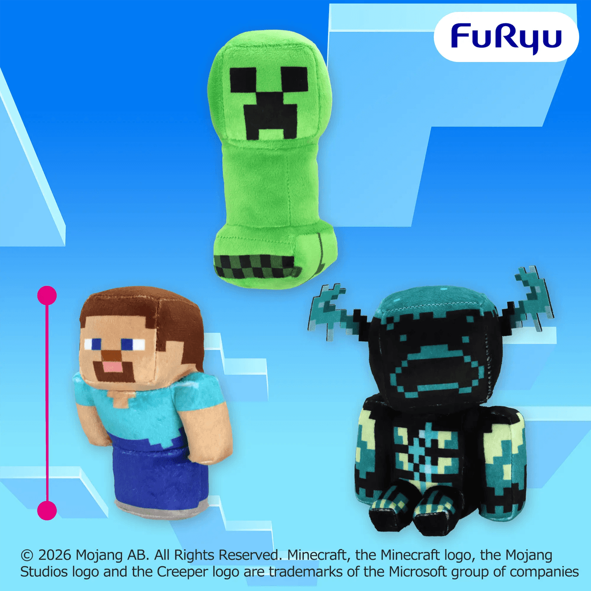 マインクラフト ポーズぬいぐるみ:スティーブ:クリーパー:ウォーデン
