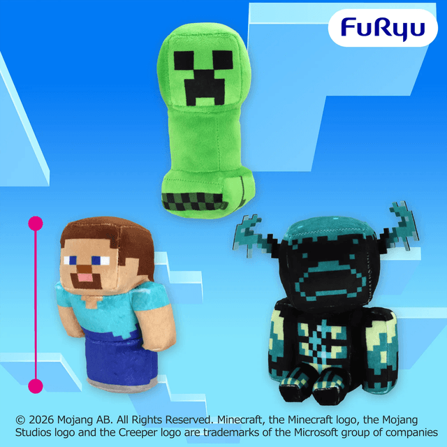 マインクラフト ポーズぬいぐるみ:スティーブ:クリーパー:ウォーデン