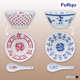 ミッキーマウス レンゲ付きラーメンどんぶり~レッド/ブルー~