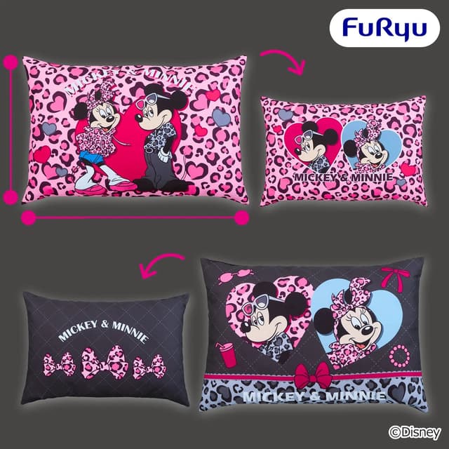 ミッキーマウス&ミニーマウス ギャルっぽレオパード クッション