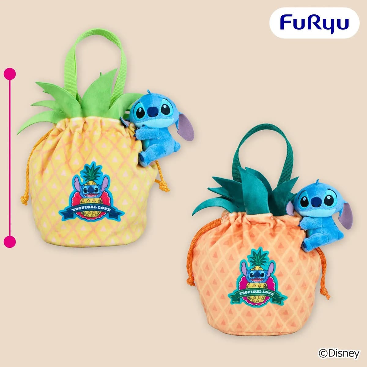 ディズニー スティッチ パイナップルぬいぐるみバッグ