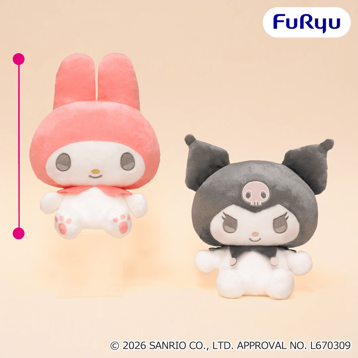 マイメロディ・クロミ きゅるりんBIGぬいぐるみ~赤ずきん&黒ずきん~